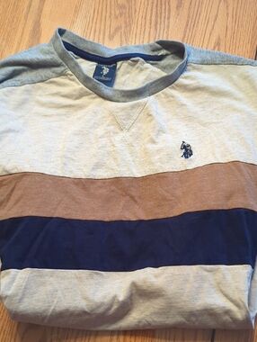 U.S. Polo Assn. Long Sleeve Crewneck Shirt - Gray, Brown, Navy